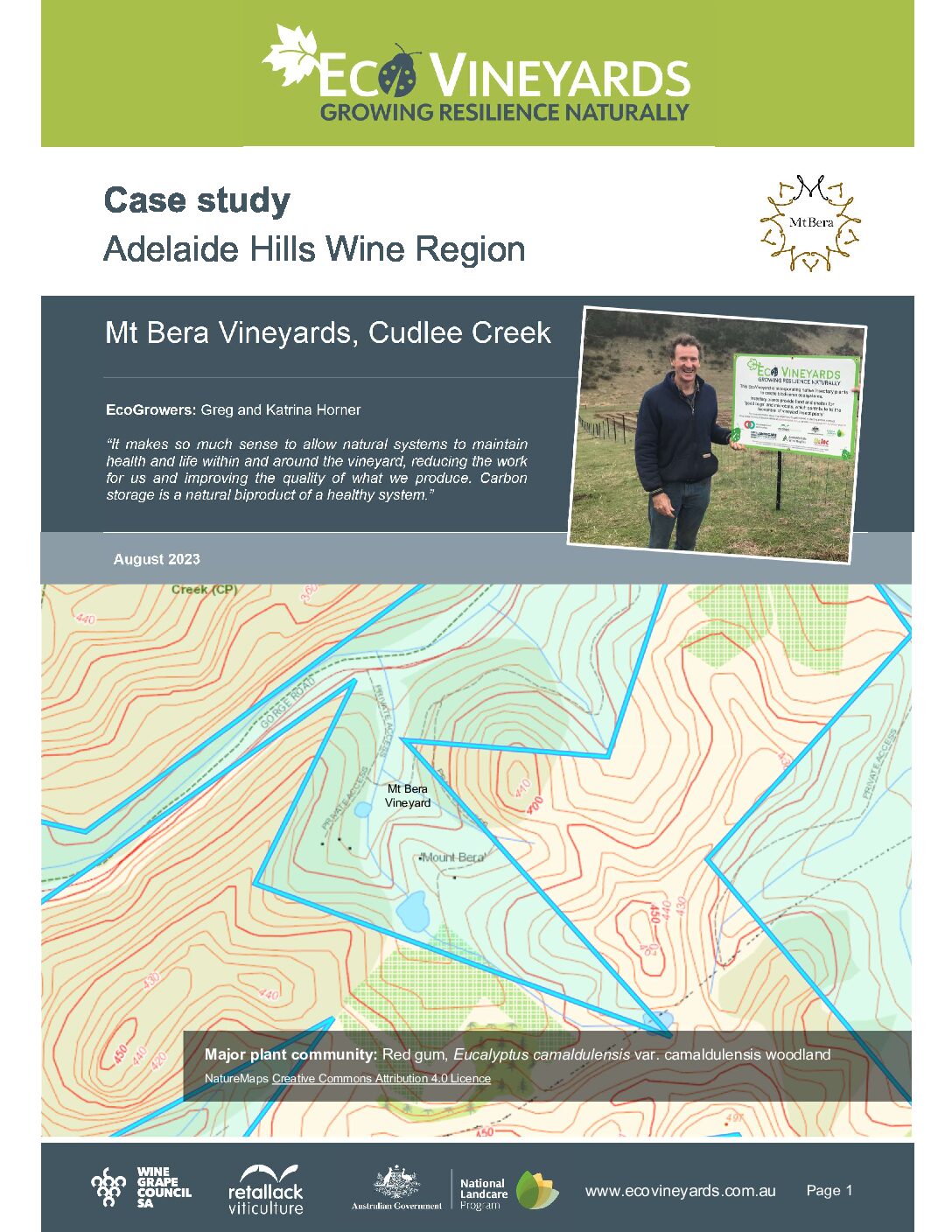 Front page of Bera Vineyards for Case Study