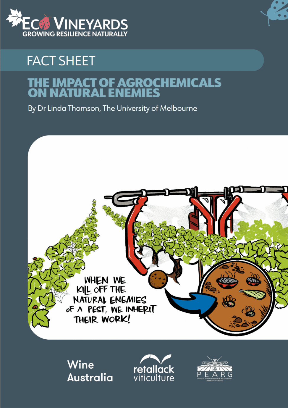 EcoVineyards factsheet- Impact of agrochemicals on natural enemies cover page