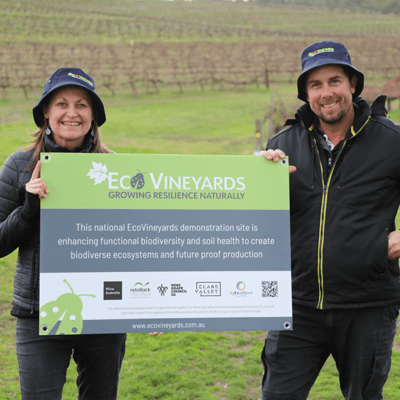 Kerri Thompson and Brendan Pudney, Skillogalee Estate, Clare Valley, EcoGrowers participating in the EcoVineyards program