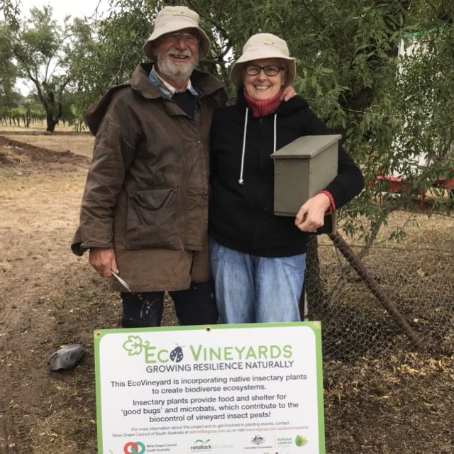 Dave and Chryl Walton, Walton Homestead Block, Clare, Eco-Grower participant in the EcoVineyards project