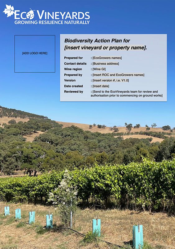 EcoVineyards Biodiversity Action Plan Template Word document