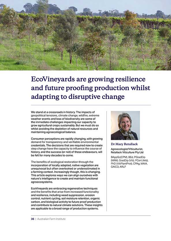 EcoVineyards article front page