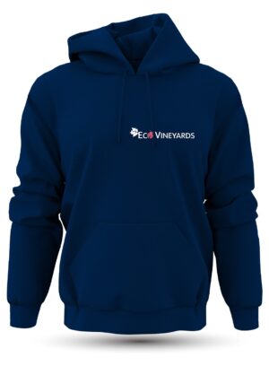 EcoVineyards Growing in harmony with Nature Hoodie in Navy - Front View