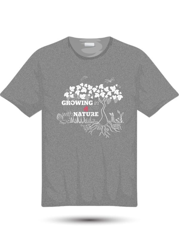 EcoVineyards Growing in harmony with Nature T-Shirt in Grey - Front View