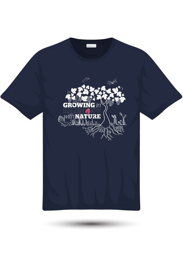 EcoVineyards Growing in harmony with Nature T-Shirt in Navy - Front View