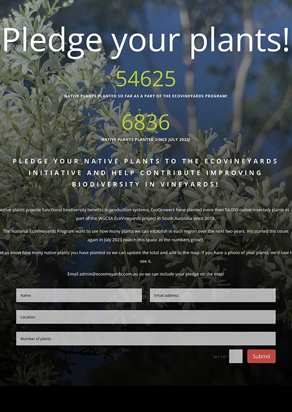 EcoVineyards Pledge your plants screenshot